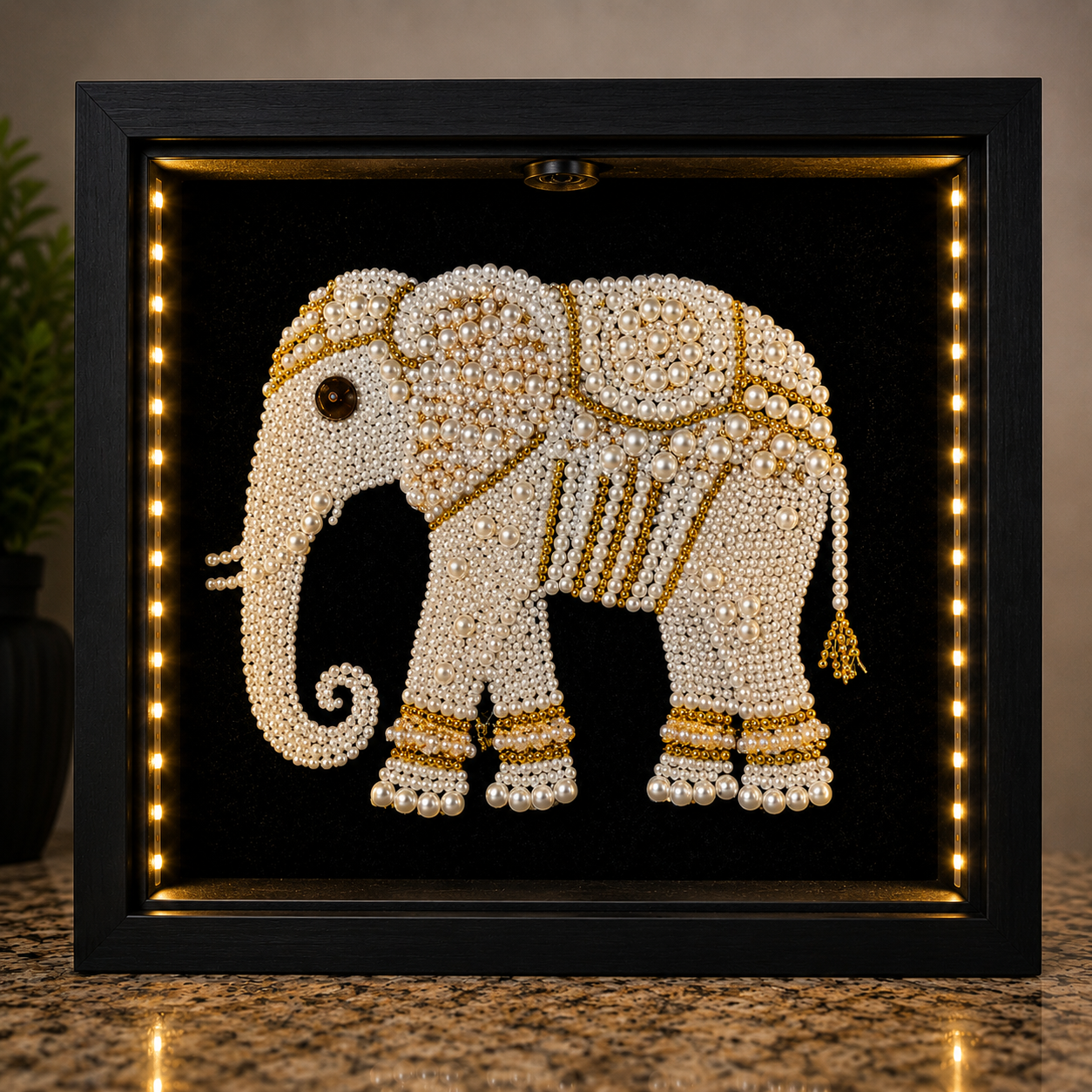 Golden Elephant – Luxury Crystal Wall Art