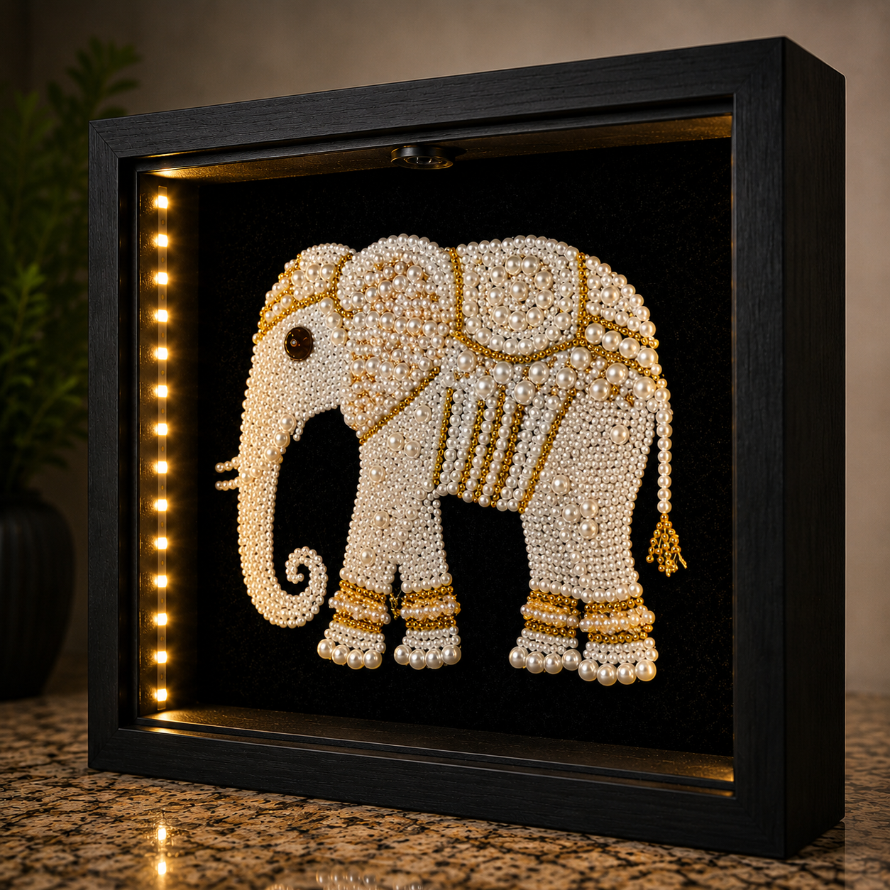 Golden Elephant – Luxury Crystal Wall Art