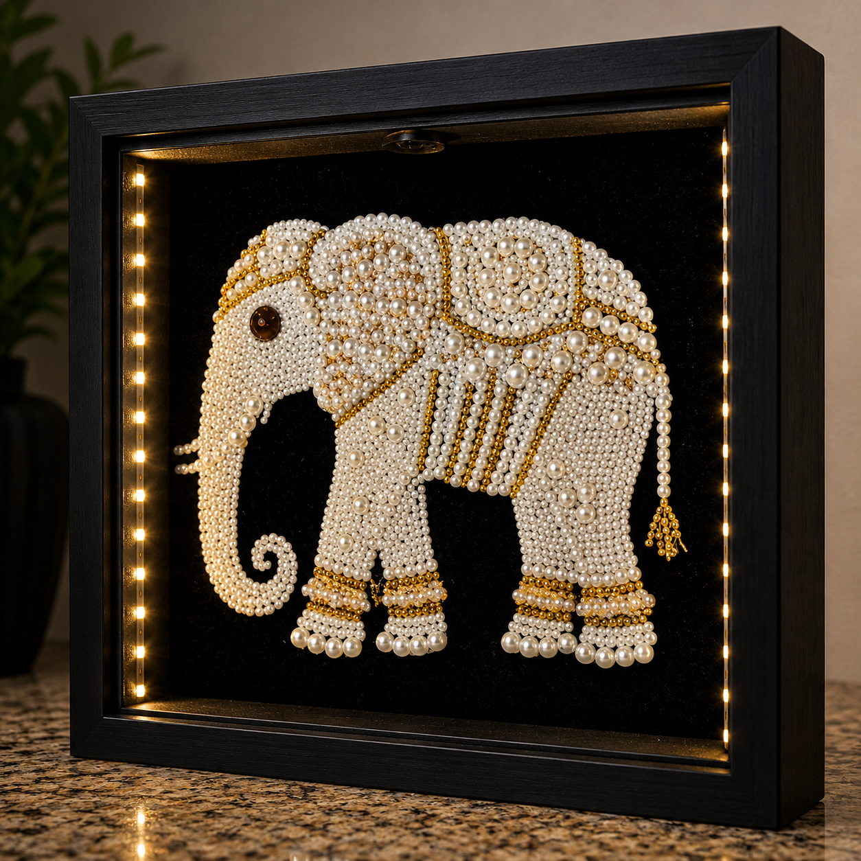 Golden Elephant – Luxury Crystal Wall Art