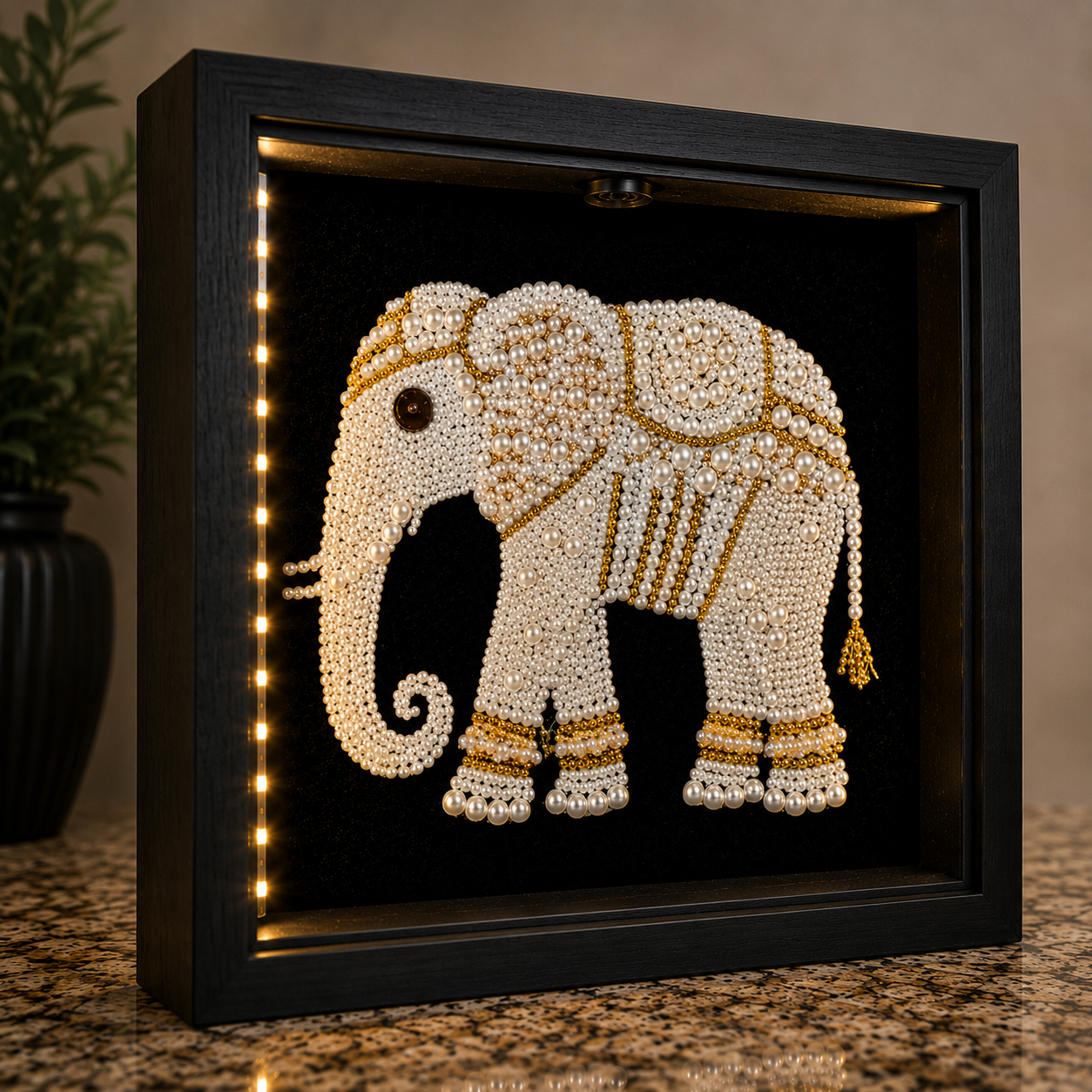 Golden Elephant – Luxury Crystal Wall Art