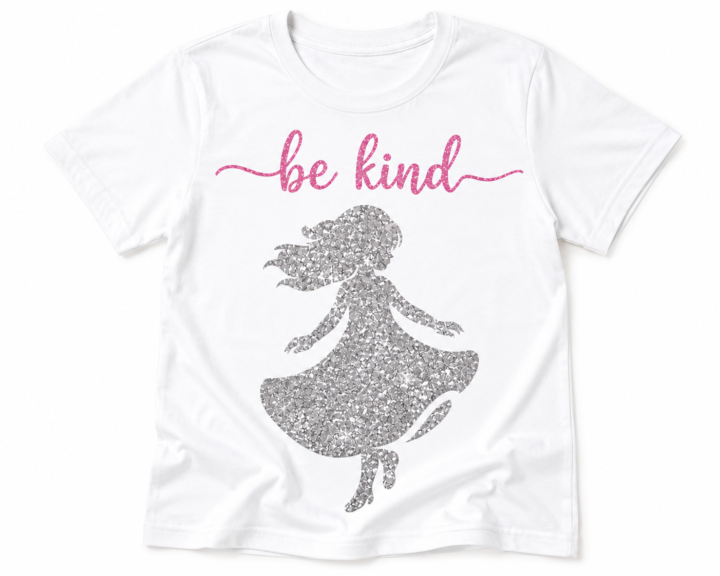 Be Kind Glitter Shirt for Girls | Kids Positive Message Tee